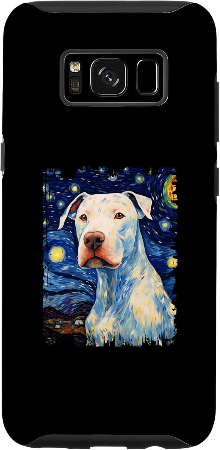 Galaxy S8 Dogo Argentino Dog Starry Night Painting Dog Mom Dad Case