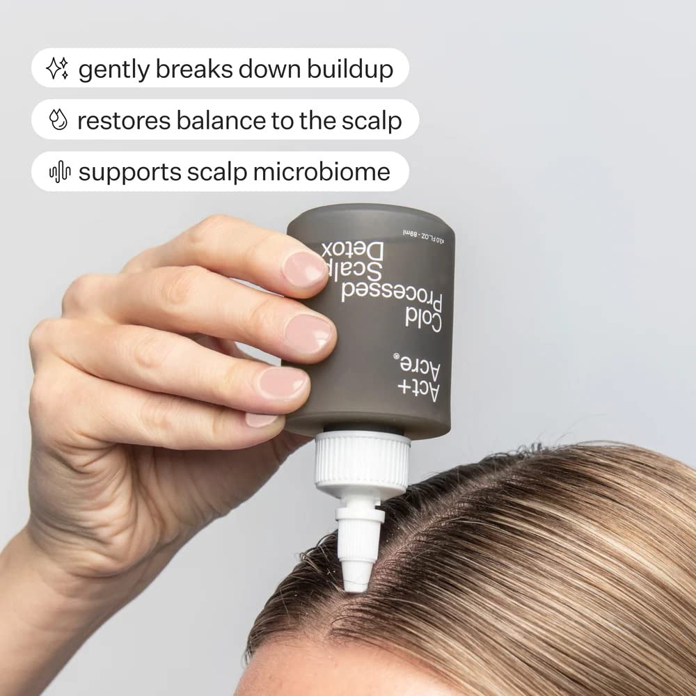 ACT+ ACRE Suero de células madre procesadas en frío y cápsulas de cabello grueso y completo y aceite de desintoxicación del cuero cabelludo,