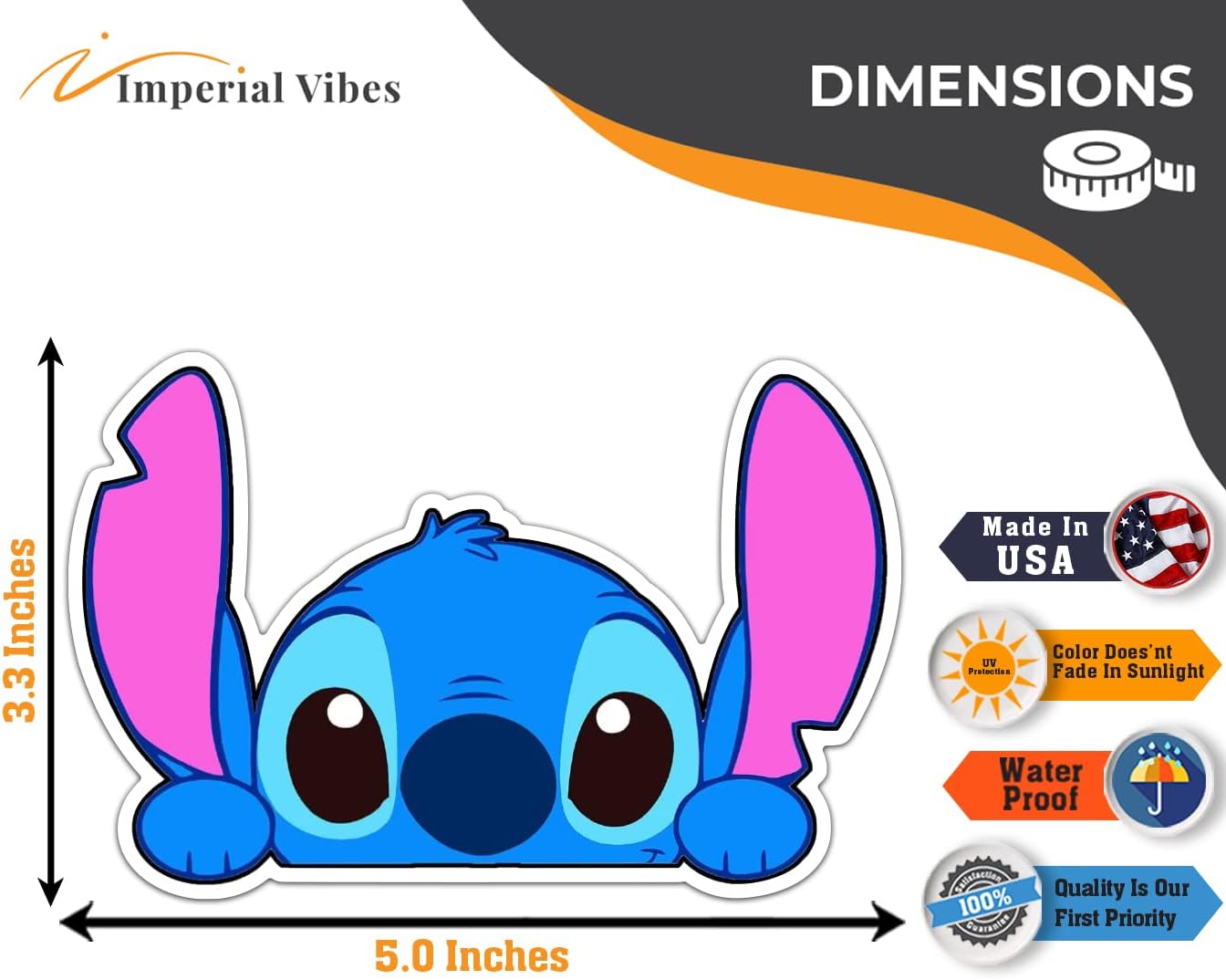 Imperial Vibes Calcomanías divertidas de vinilo para mujeres y hombres, camionetas, camiones, motocicletas, portátiles, calcomanías de vinilo