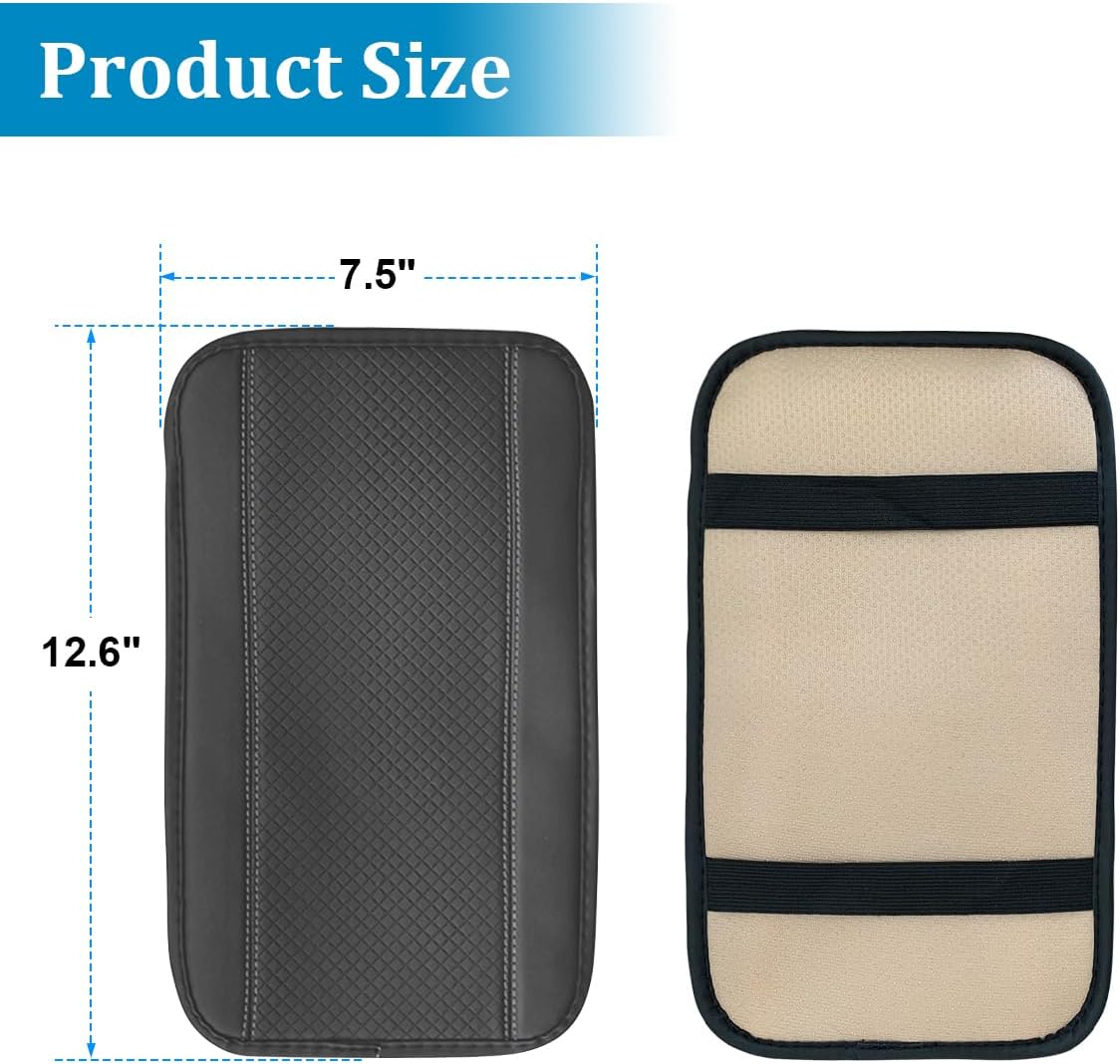 Funda para consola central de automóvil, de piel sintética, funda de almacenamiento para reposabrazos de automóvil, accesorios interiores,