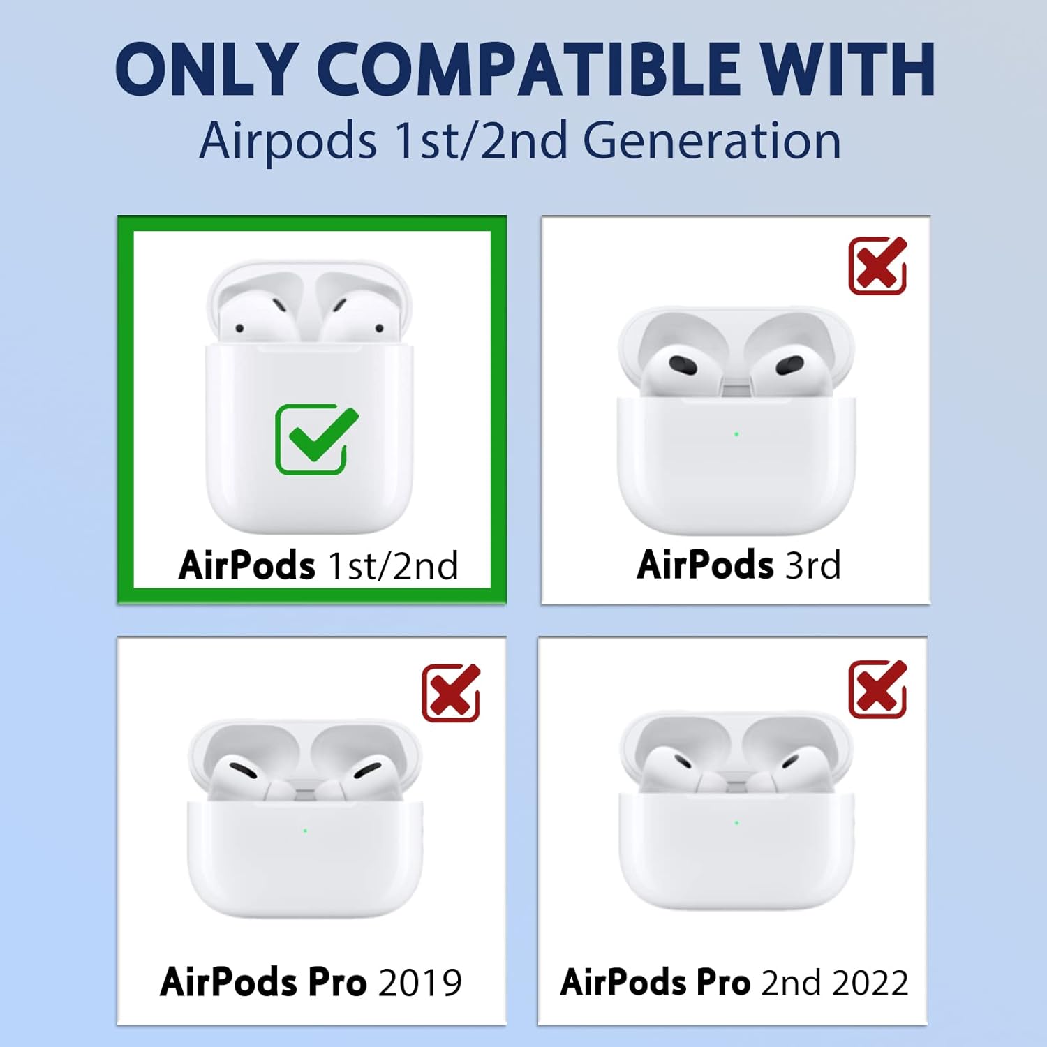 JoySolar Funda para Airpod 1 y 2, linda funda de silicona suave 3D de dibujos animados Kawaii, diseño único, diseño único, a la moda, para niñas,