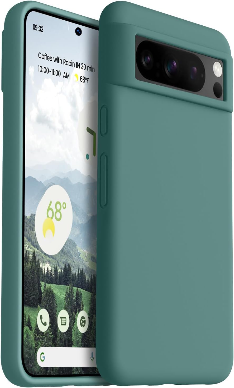 OTOFLY Funda diseñada para Pixel 8 Pro, protección contra caídas de grado militar, forro de microfibra antiarañazos, funda delgada de silicona a