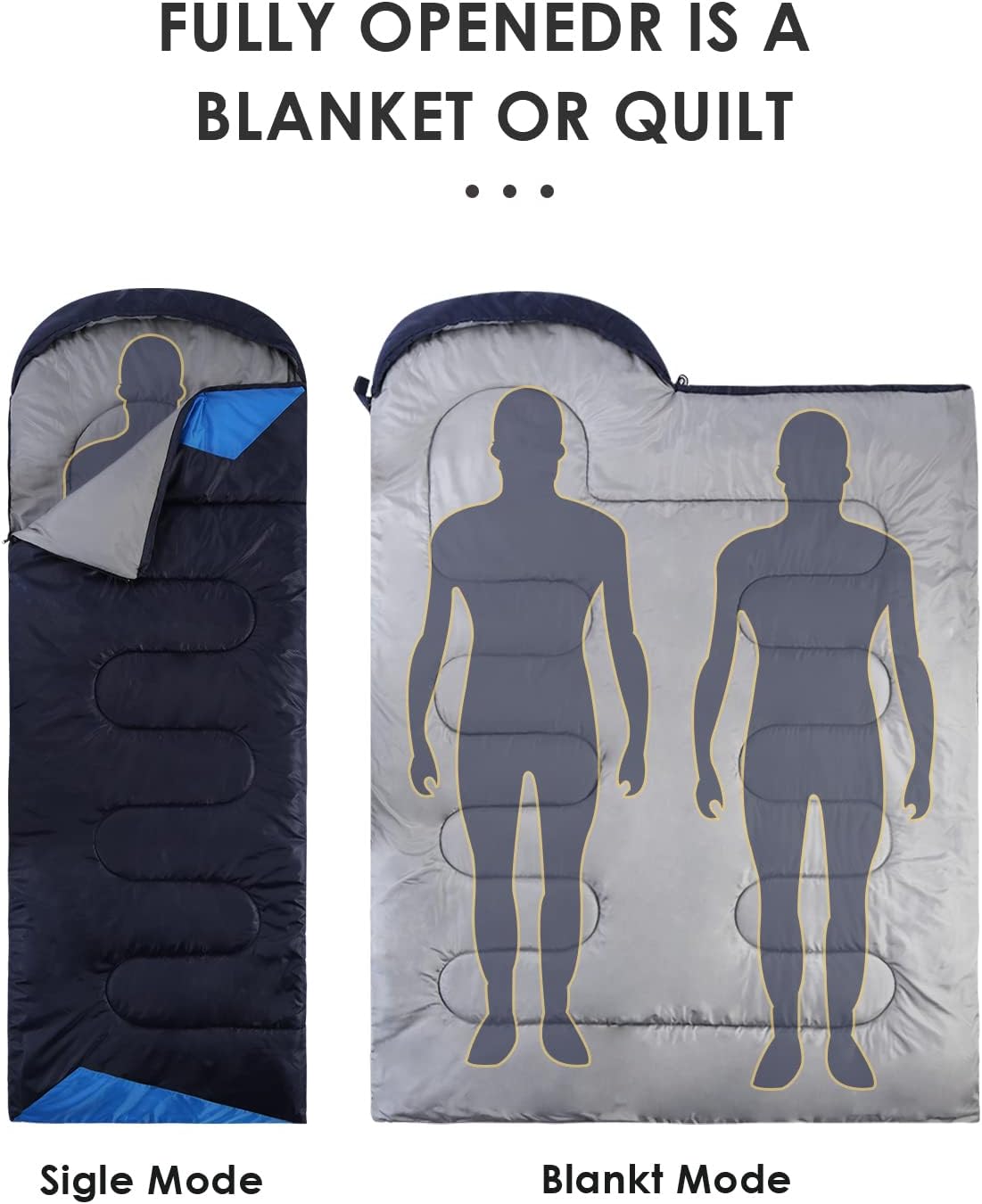 Saco de dormir, para mochila, ligero, impermeable, para clima frío, campamento, senderismo, viajar, cacería, con bolsa de compresión, para adulto y