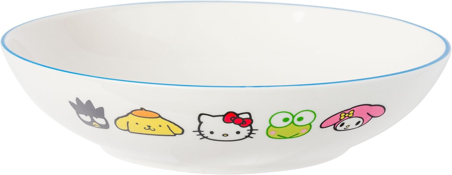 Silver Buffalo Sanrio Hello Kitty and Friends With Badtz-Maru, Pompompurin, Keroppi, My Melody, Tuxedo Sam y Chococat – Cuenco de cerámica para