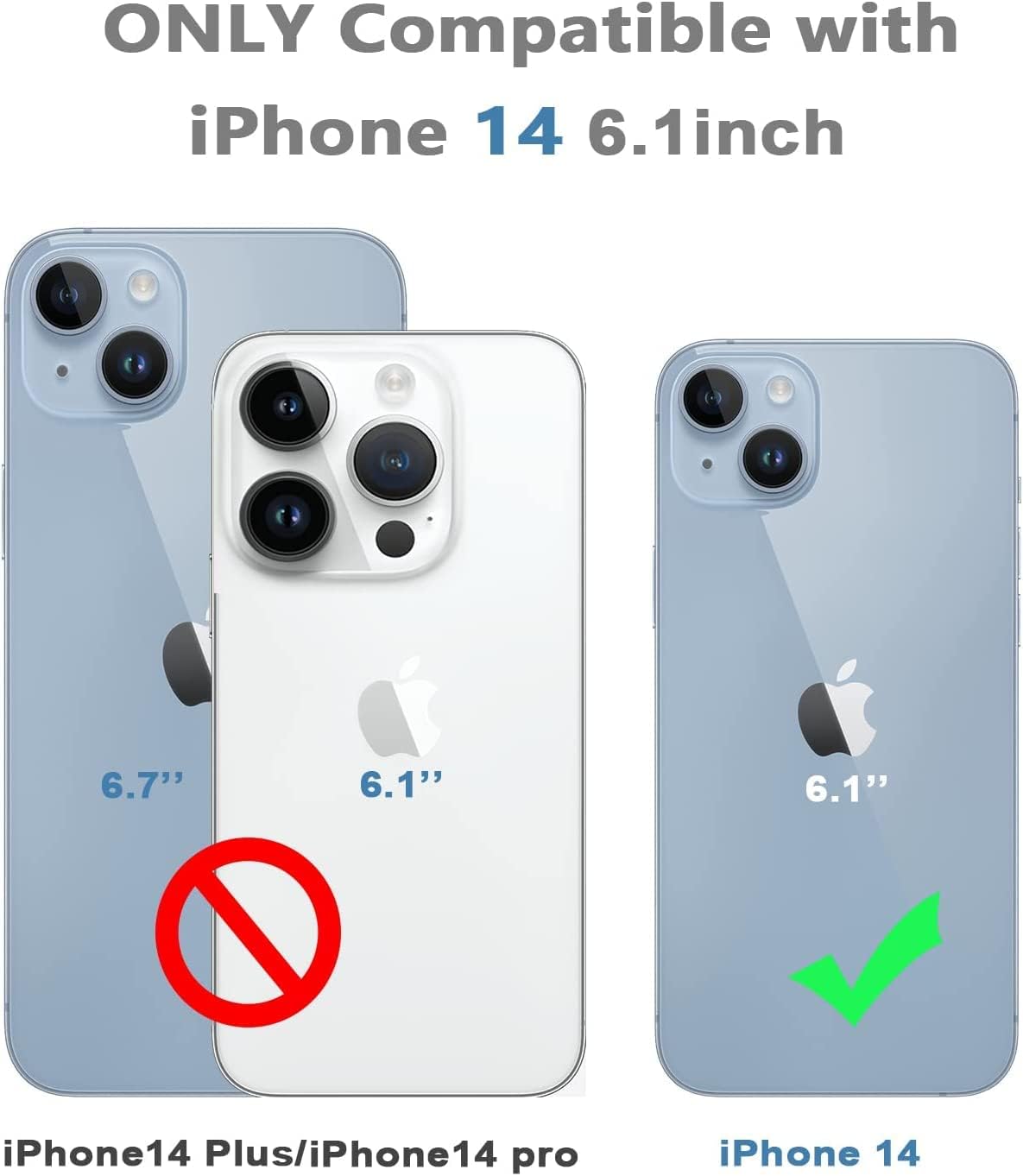 Diseño para iPhone 14 Caso, a prueba de golpes Funda de teléfono para iPhone 14 6.1 pulgadas (negro)