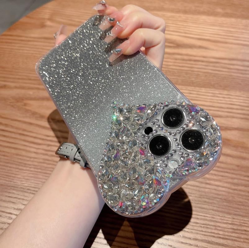 Funda holográfica con purpurina compatible con iPhone 15 Pro Max, funda protectora suave a prueba de golpes para mujeres y niñas