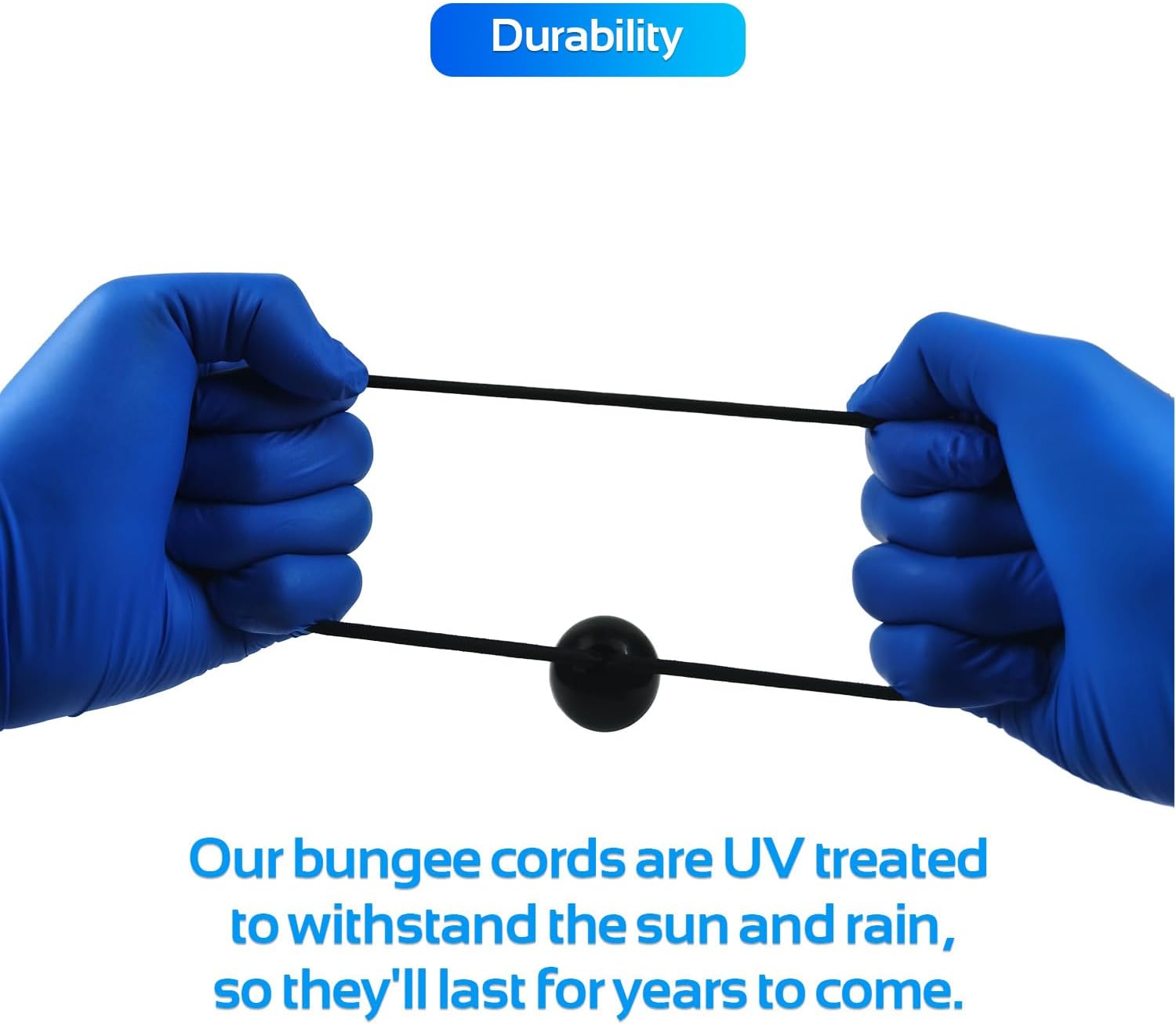 70 cuerdas elásticas negras de 6 pulgadas con bola, cuerda elástica de bola resistente para exteriores e interiores, bolas elásticas de lona para