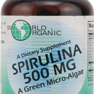 World Organic Spirulina – 500 mg – 100 Cápsulas World Organic Spirulina – 500 mg – 100 Cápsulas