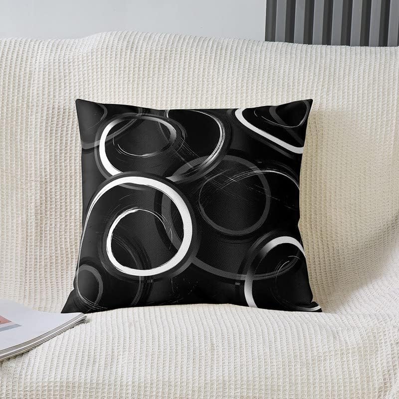 Feelyou Juego de 4 fundas de cojín geométricas para sofá, cama, fundas de cojín decorativas con círculos geométricos, rellenos de almohada de arte