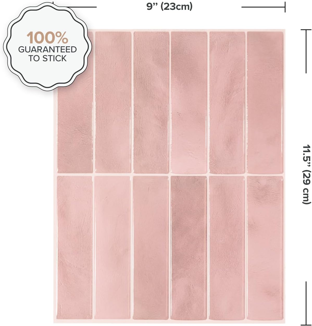 SMART TILES Protector contra salpicaduras para despegar y pegar, 5 hojas de 11.43 x 9 pulgadas, adhesivo 3D para cocina, baño, azulejos de pared