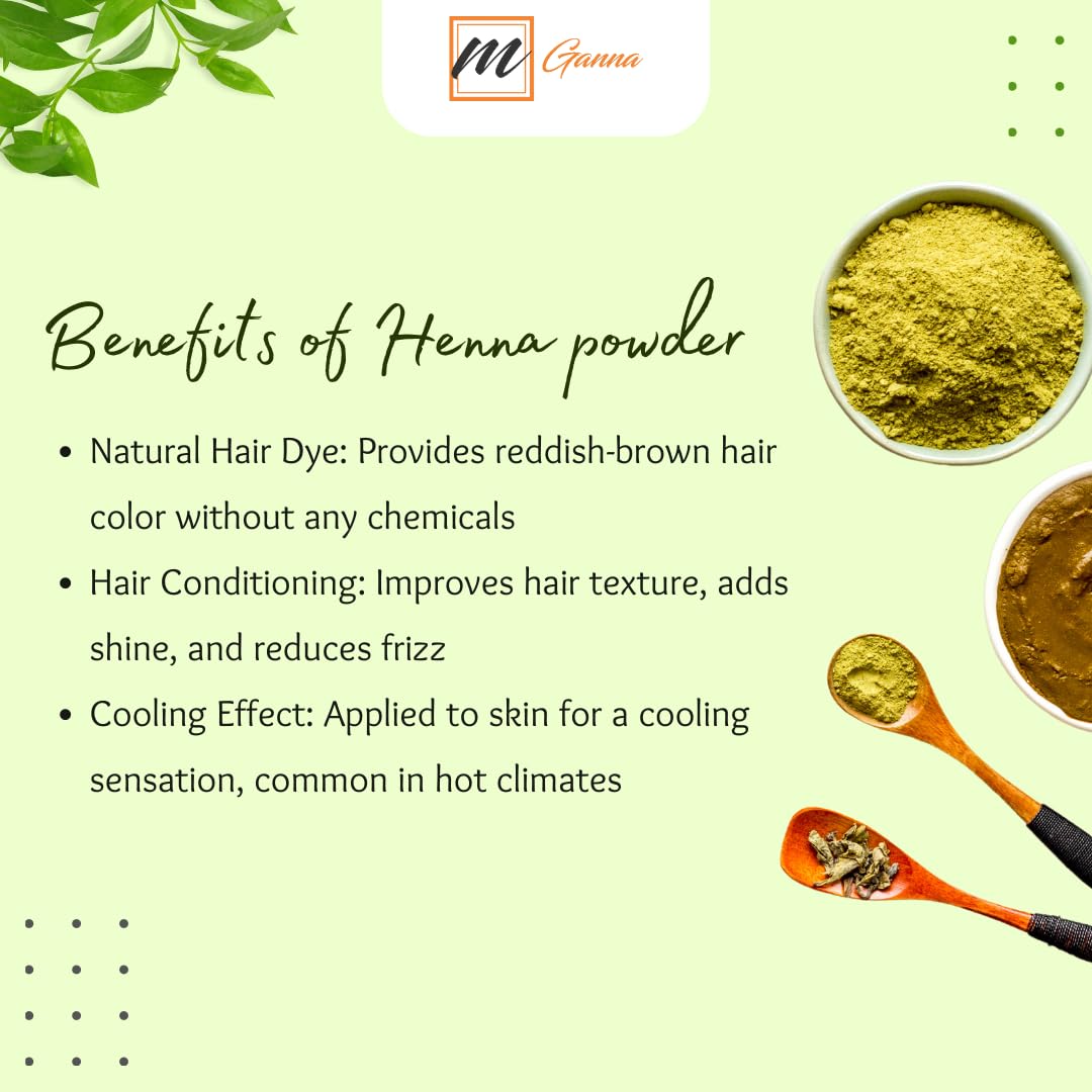 Polvo de henna 100% natural puro Lawsonia inermis para tinte y color para el cabello, sin gluten, sin parabenos, sin rellenos, sin sulfatos, sin PPD