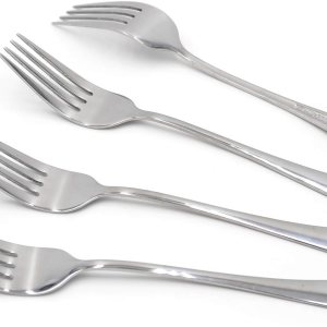 Honbay 4 tenedores de acero inoxidable de 7.28 pulgadas, tenedores de ensalada, tenedores de postre para el hogar, restaurante, oficina, escuela y Honbay 4 tenedores de acero inoxidable de 7.28 pulgadas, tenedores de ensalada, tenedores de postre para el hogar, restaurante, oficina, escuela y