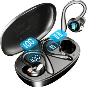 Auriculares inalámbricos Bluetooth 5.3 deportivos Bluetooth 5.3 con 120 horas de reproducción, pantalla de batería LED dual con gancho para la oreja Auriculares inalámbricos Bluetooth 5.3 deportivos Bluetooth 5.3 con 120 horas de reproducción, pantalla de batería LED dual con gancho para la oreja