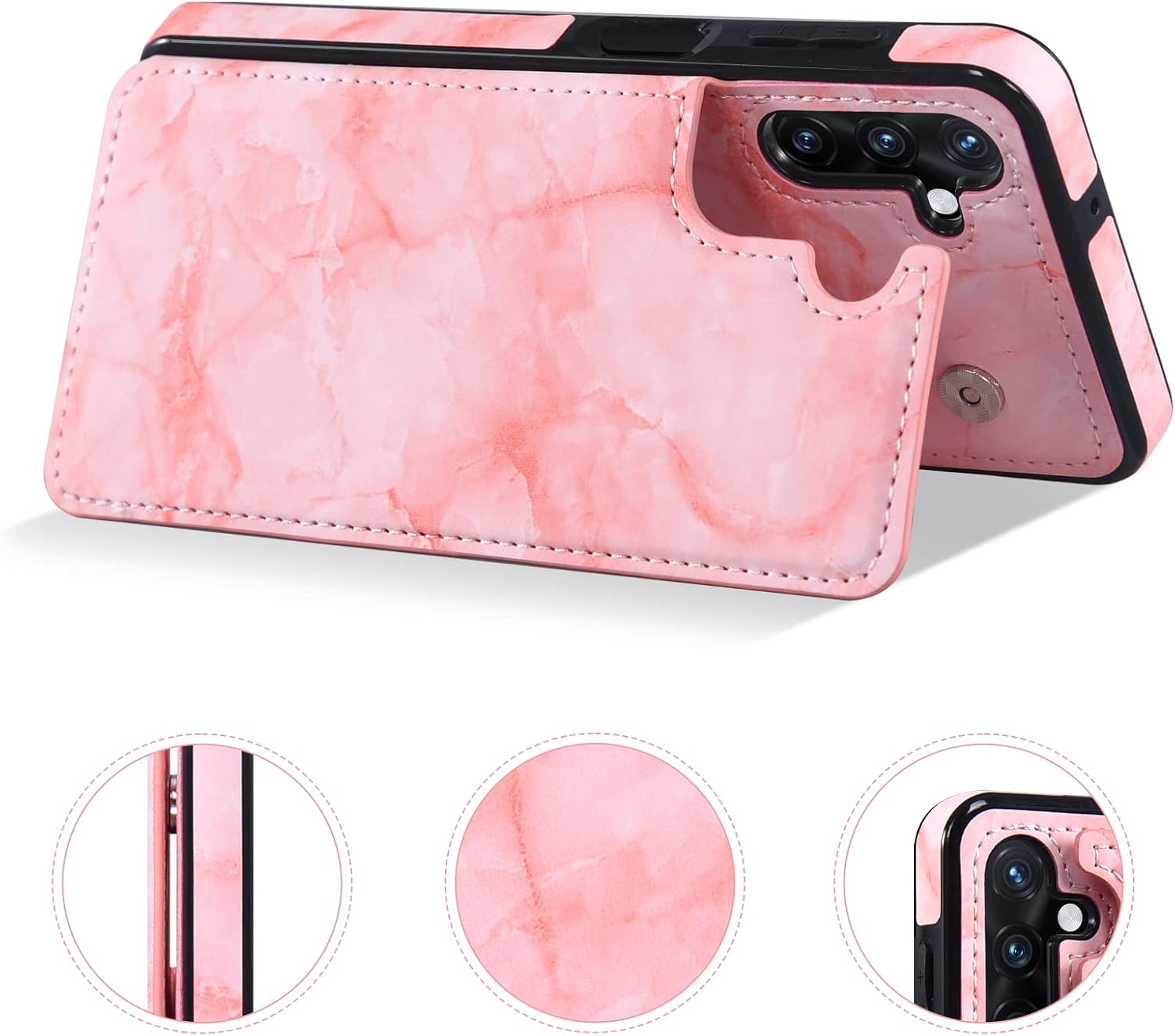 Asuwish Funda de teléfono para Samsung Galaxy A13 5G con protector de pantalla de vidrio templado y billetera de mármol abatible con soporte para