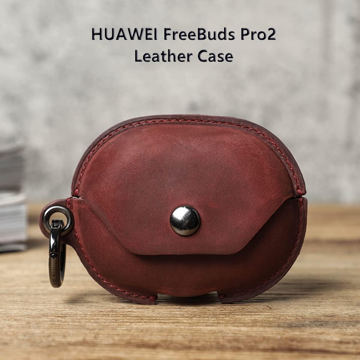 FAOONNMY Funda para Huawei FreeBuds Pro 2, funda de cuero genuino suave para auriculares, funda protectora para auriculares, bolsa de transporte a