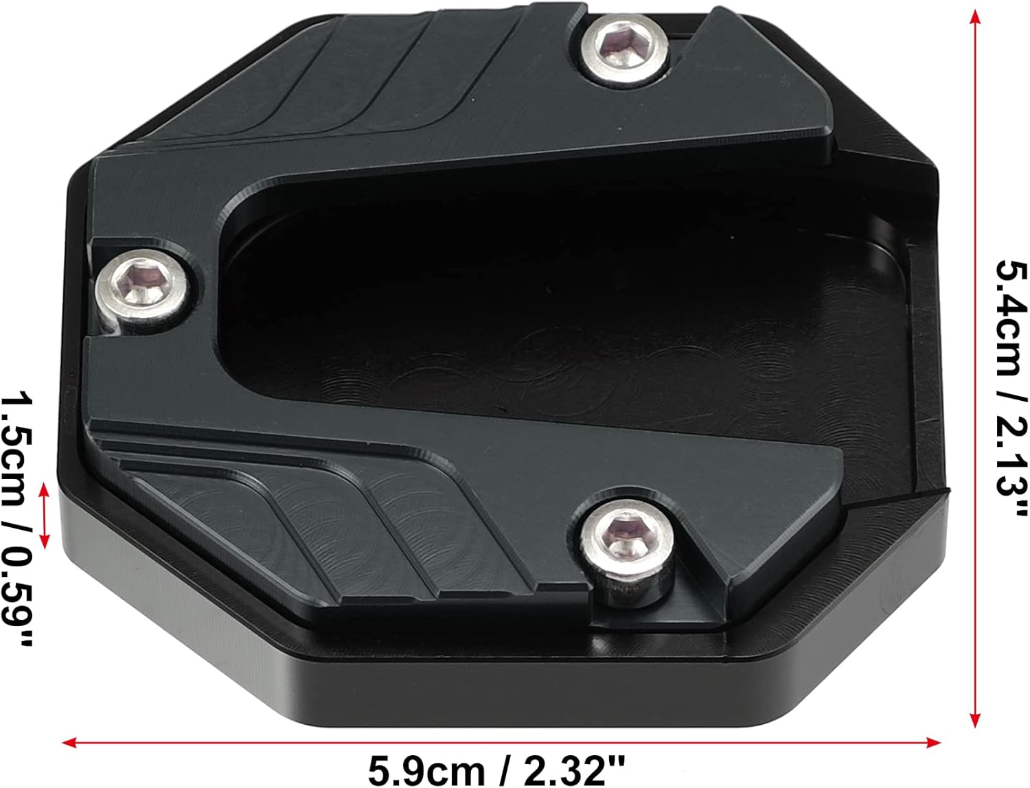 X AUTOHAUX Soporte universal para motocicleta, soporte lateral CNC, placa de soporte de extensión de pie, tono titanio