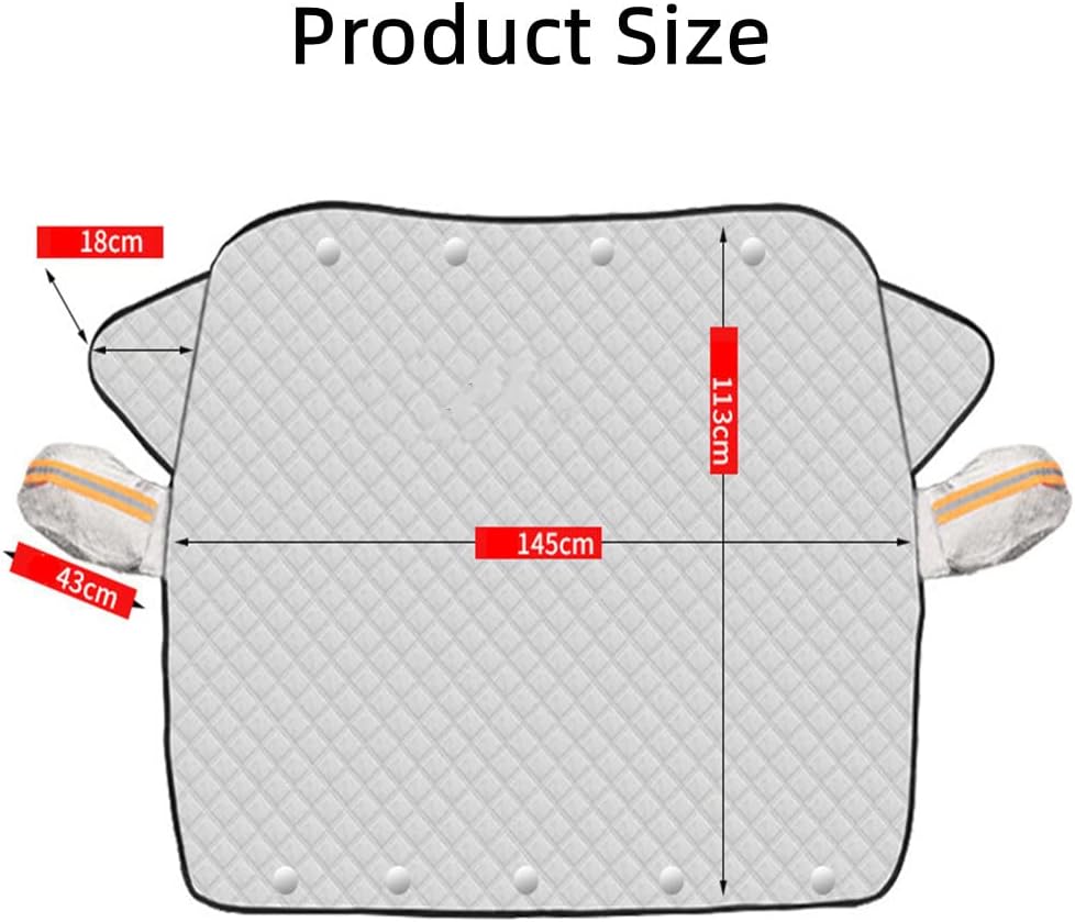 Cubierta para parabrisas, cubierta de parabrisas de automóvil para protección solar de 4 capas para el sol, protector de espejo UV resistente al