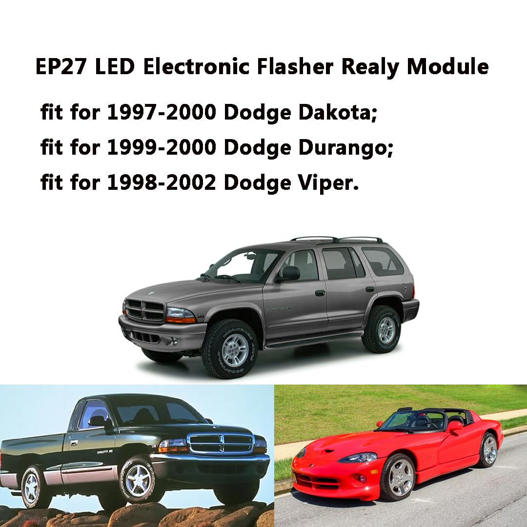 Relé intermitente LED EP27 de 5 pines para Dodge RAM 1500 2500 3500 1998-2002  Dakota 1997-2000  Viper 1998-2002  Señal de giro electrónica LED y