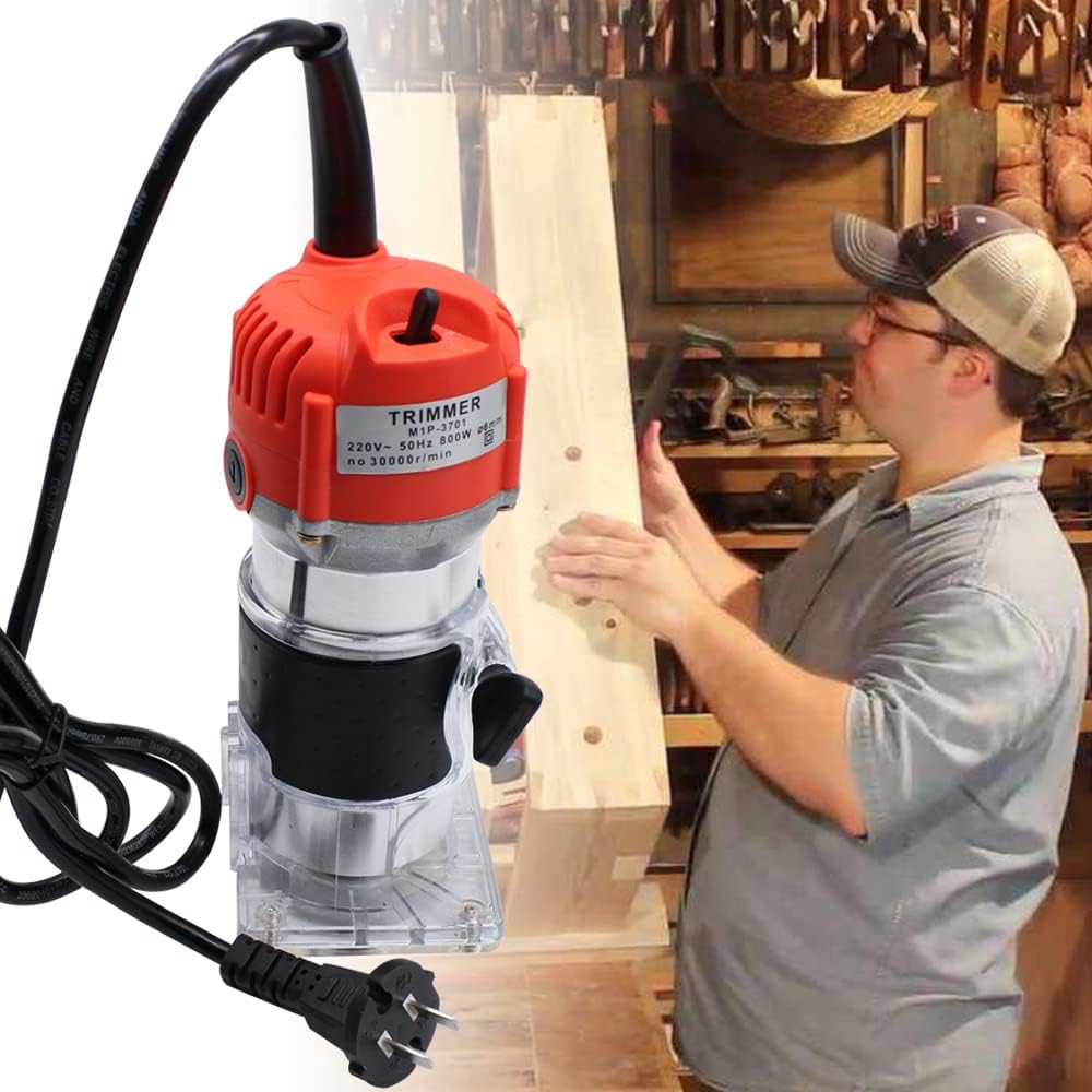 Recortadora de madera eléctrica de 800 W, Herramienta de carpintería de enrutador de palma laminado de madera de 14 ”, Recortadora de borde de