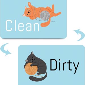 HSSPIRITZ Divertido imán de dibujos animados de gato limpio y sucio para lavavajillas, indicador universal de cocina, nevera, lavavajillas, HSSPIRITZ Divertido imán de dibujos animados de gato limpio y sucio para lavavajillas, indicador universal de cocina, nevera, lavavajillas,