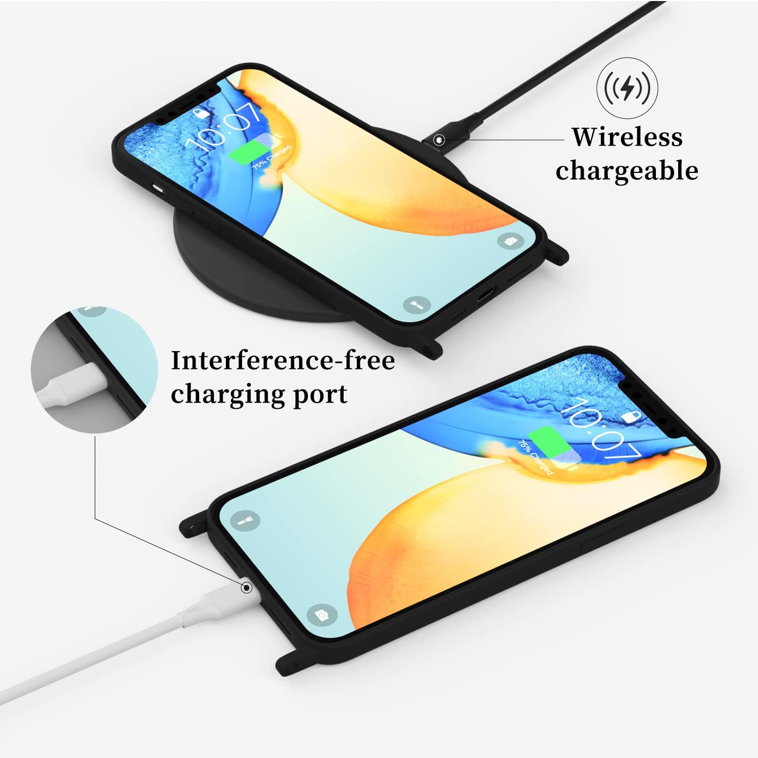 Funda compatible con iPhone 15 Pro con cordón, funda cruzada para iPhone con correa ajustable a prueba de golpes protección contra caídas, funda de