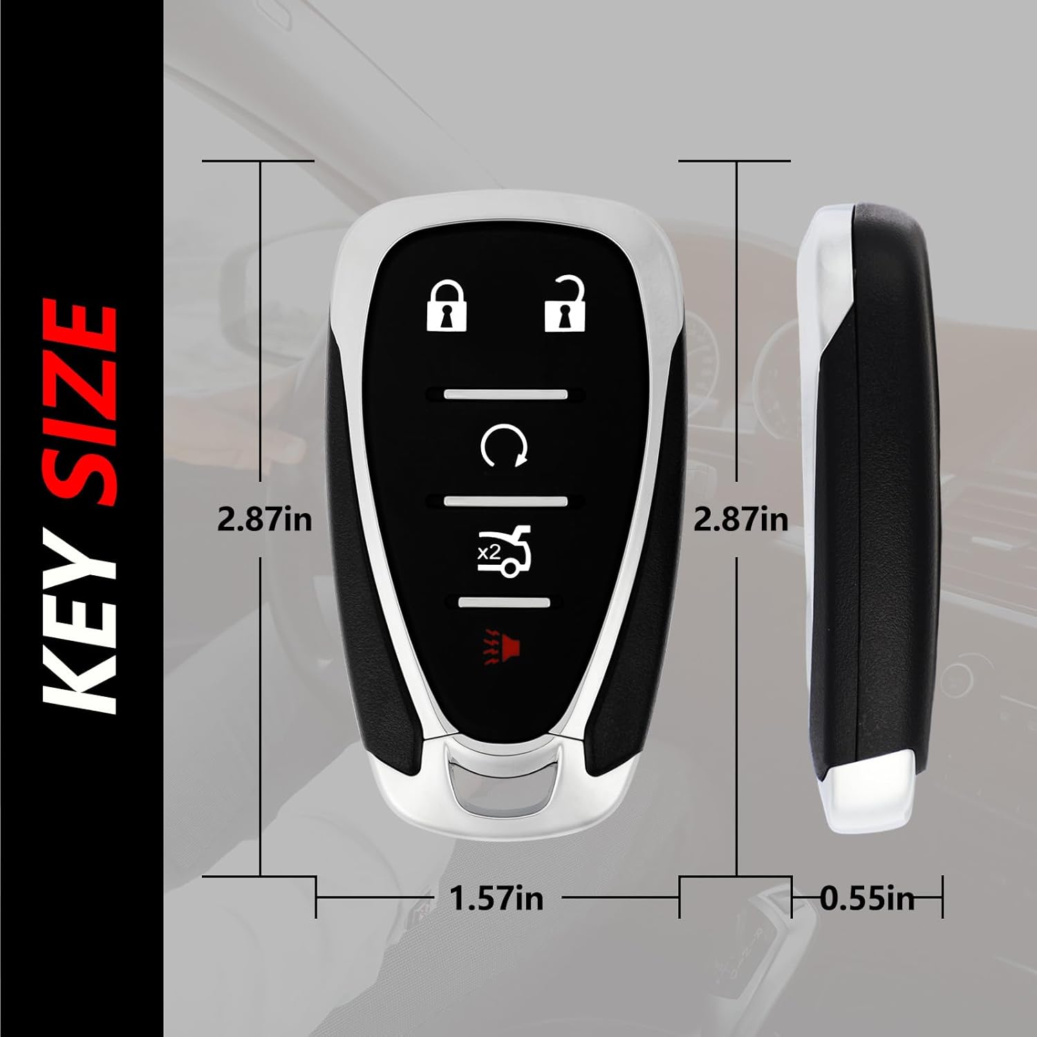 Keylessbest Reemplazo para Chevrolet Cruze XL7 Sonic Volt Bolt Spark Key Fob Control remoto HYQ4AA 5 botones 315MHz 2017 2018 2019 2020