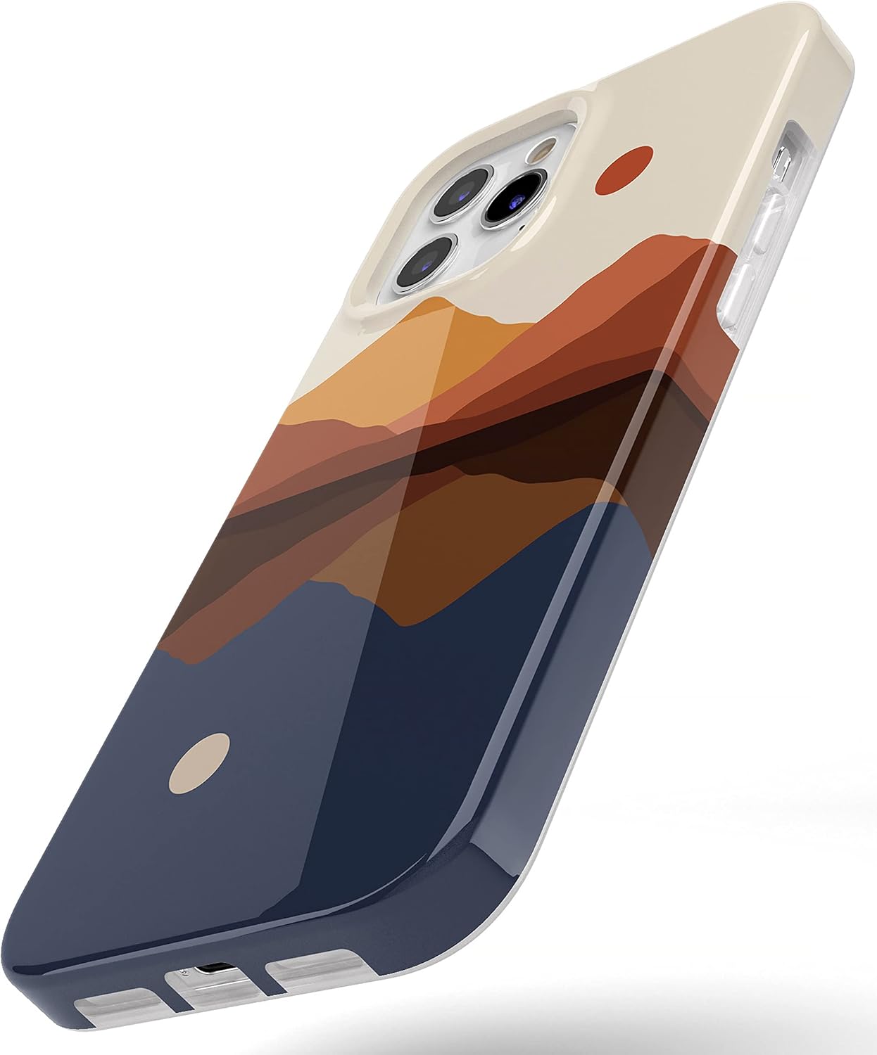 Casely Funda para iPhone 11 Pro Max  Los opuestos atraen  Funda de montaña con bloques de color de día y noche