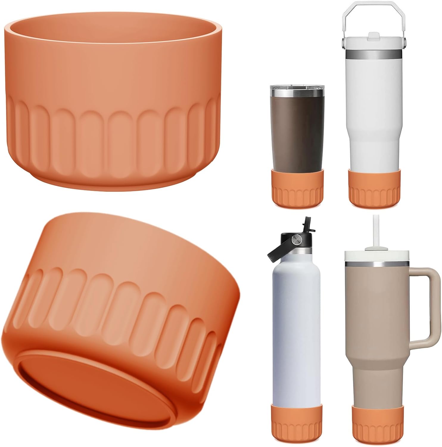 Funda protectora de silicona para funda de botella para Stanley Cup Accessories Tumbler Quencher IceFlow 40, 30, 20 onzas, Hydroflask de 12 a 24