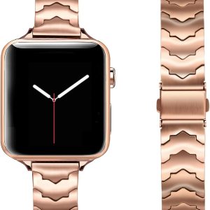 Secbolt Correa de acero inoxidable compatible con Apple Watch Band de 1.496 pulgadas, 1.575 pulgadas, 1.614 pulgadas, iWatch Series 987654321SE, Secbolt Correa de acero inoxidable compatible con Apple Watch Band de 1.496 pulgadas, 1.575 pulgadas, 1.614 pulgadas, iWatch Series 987654321SE,
