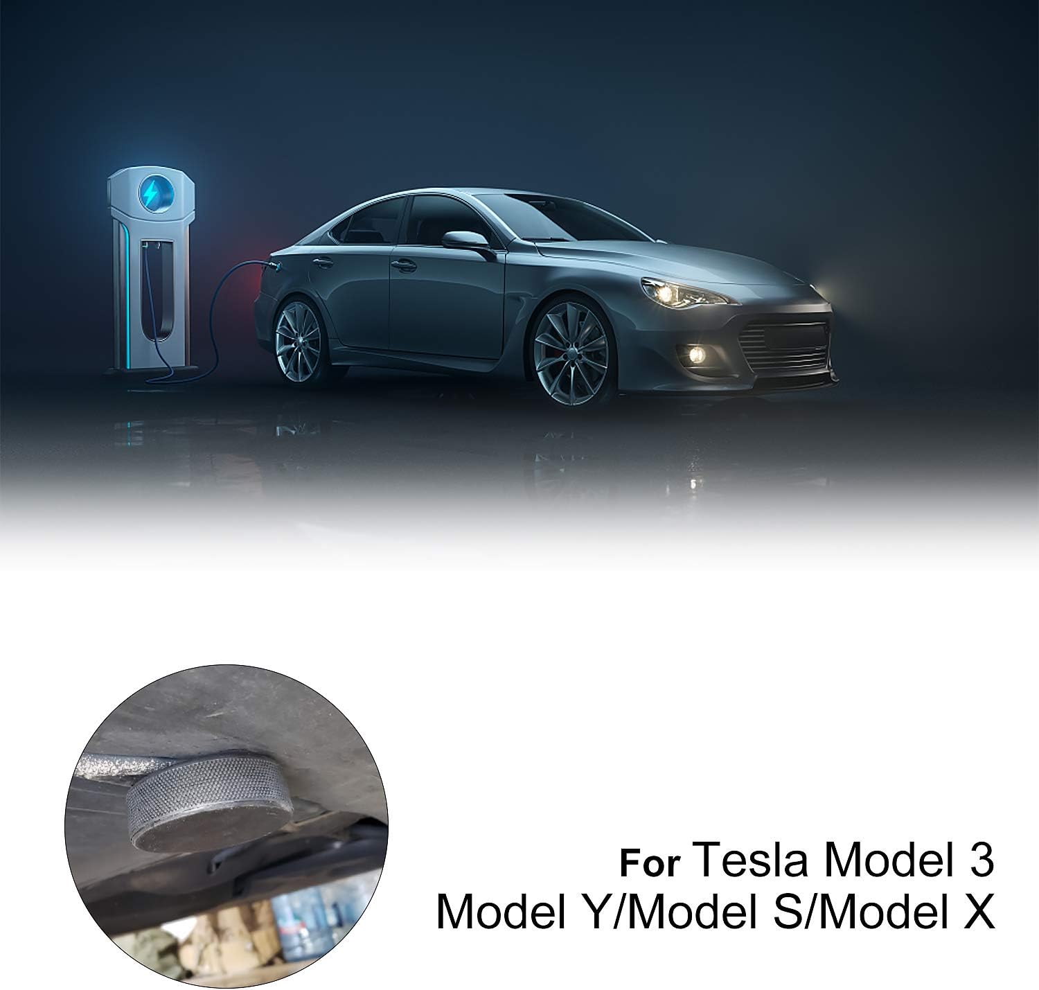 CPROSP Tesla Model 3SXY – Almohadilla de elevación para gato, 4 discos con estuche de almacenamiento