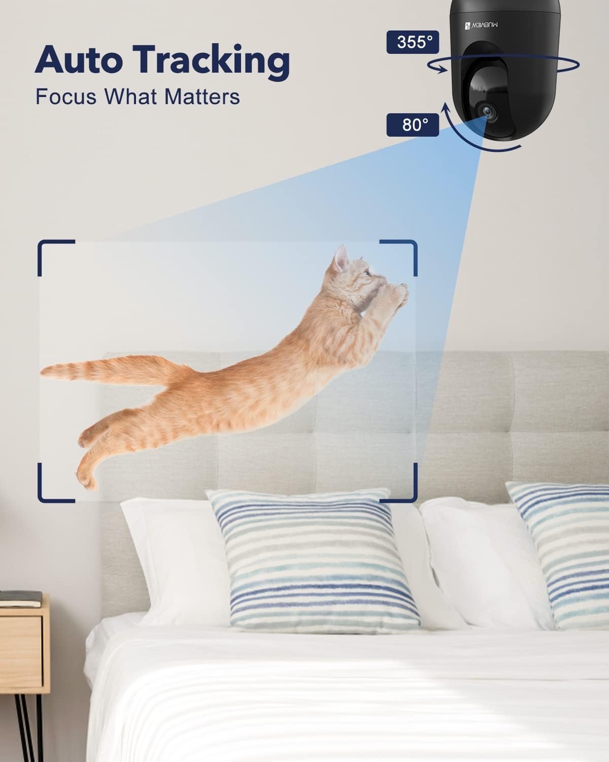 MUBVIEW Cámaras de seguridad inalámbricas para exteriores para el hogar, cámara de timbre de video WiFi con cámara de voz, detector de movimiento,