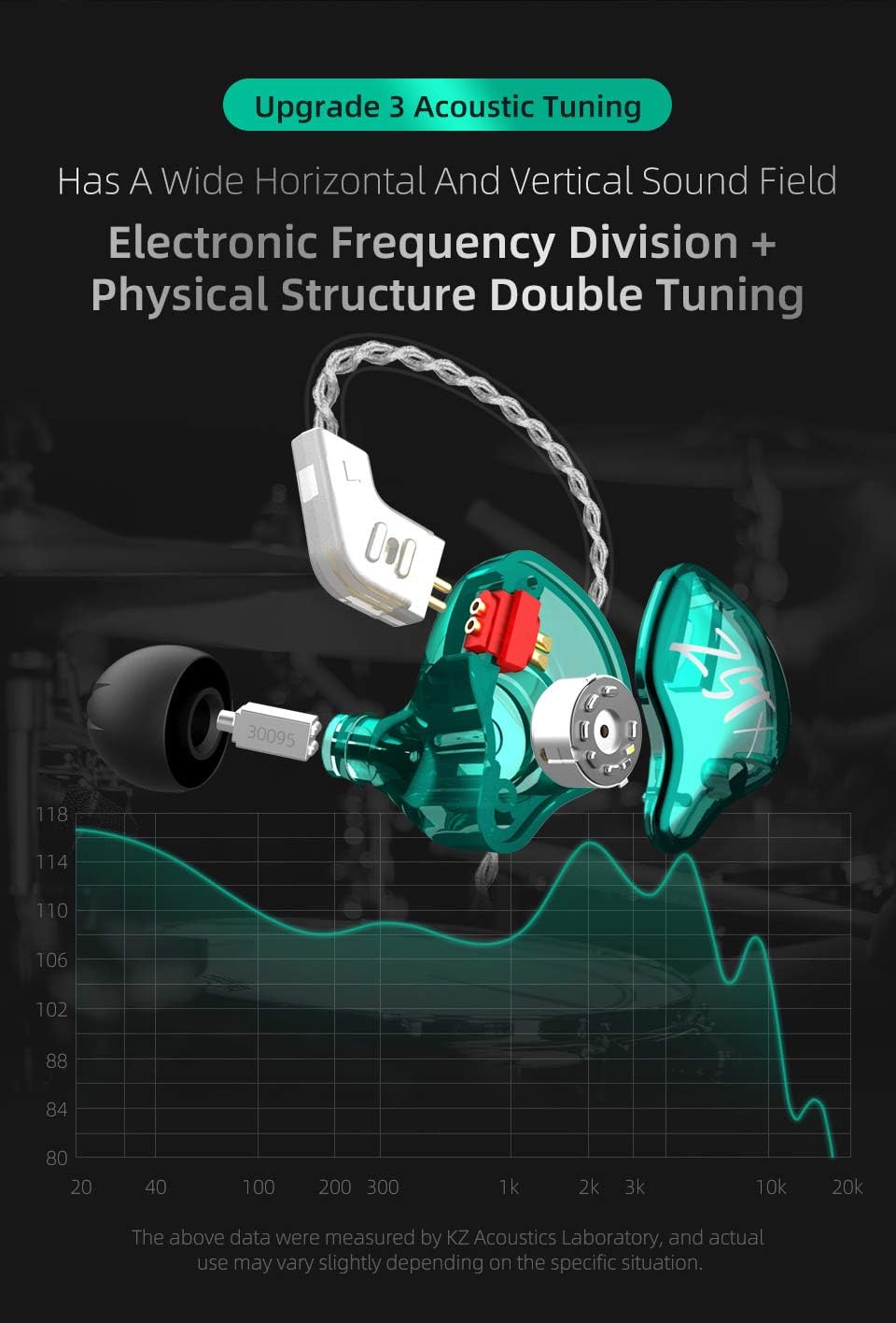 Kinboofi KZ ZSTX – Auriculares intrauditivos, 1BA 1DD HiFi con controlador híbrido, sonido de alta fidelidad, auriculares IEM con cable desmontable