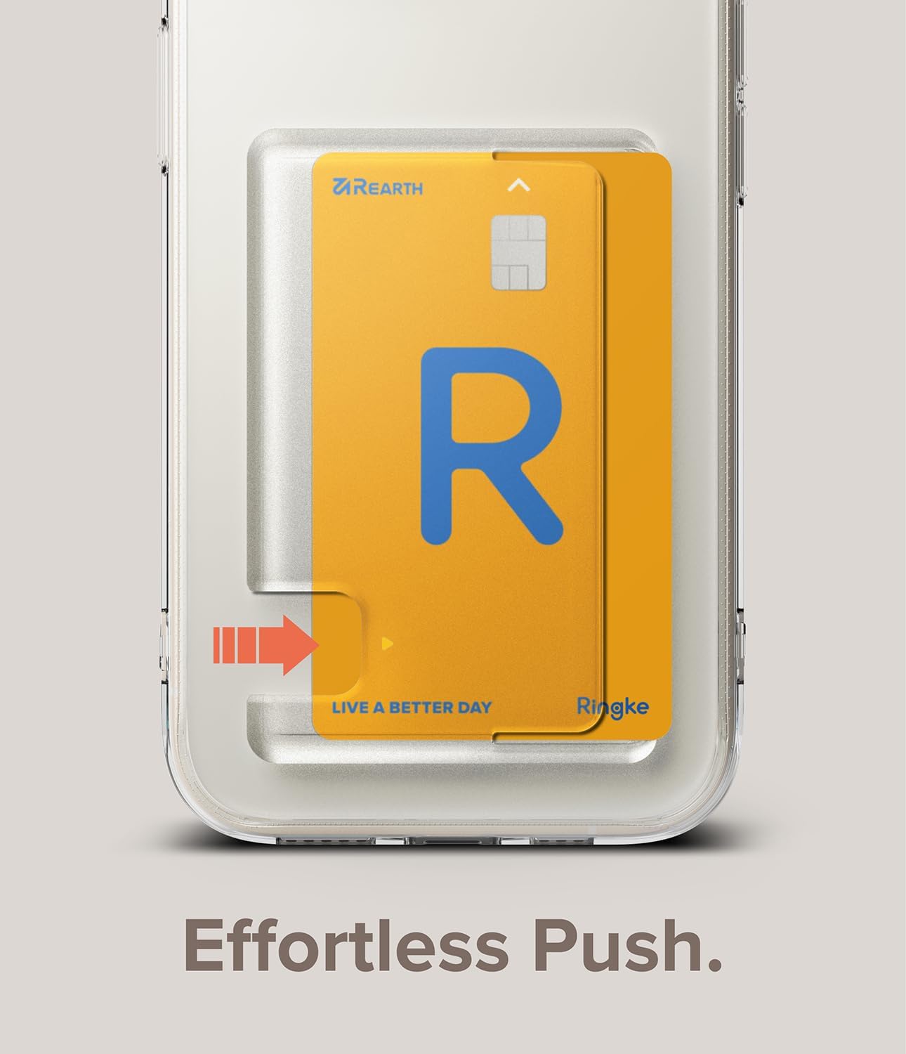 Ringke Fusion Card tarjetero integrado compatible con iPhone 15 Plus, con capacidad para hasta 1 tarjeta, funda transparente para teléfono para