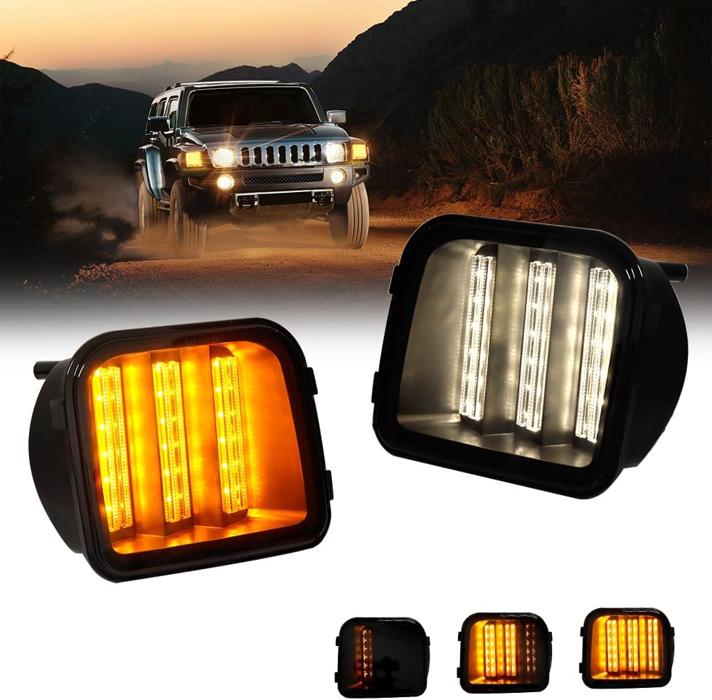 KENRTIR Para 2006 2007 2008 2009 2010 Hummer H3 H3T parachoques delantero esquina marcador lateral estacionamiento luces de señal de giro lente