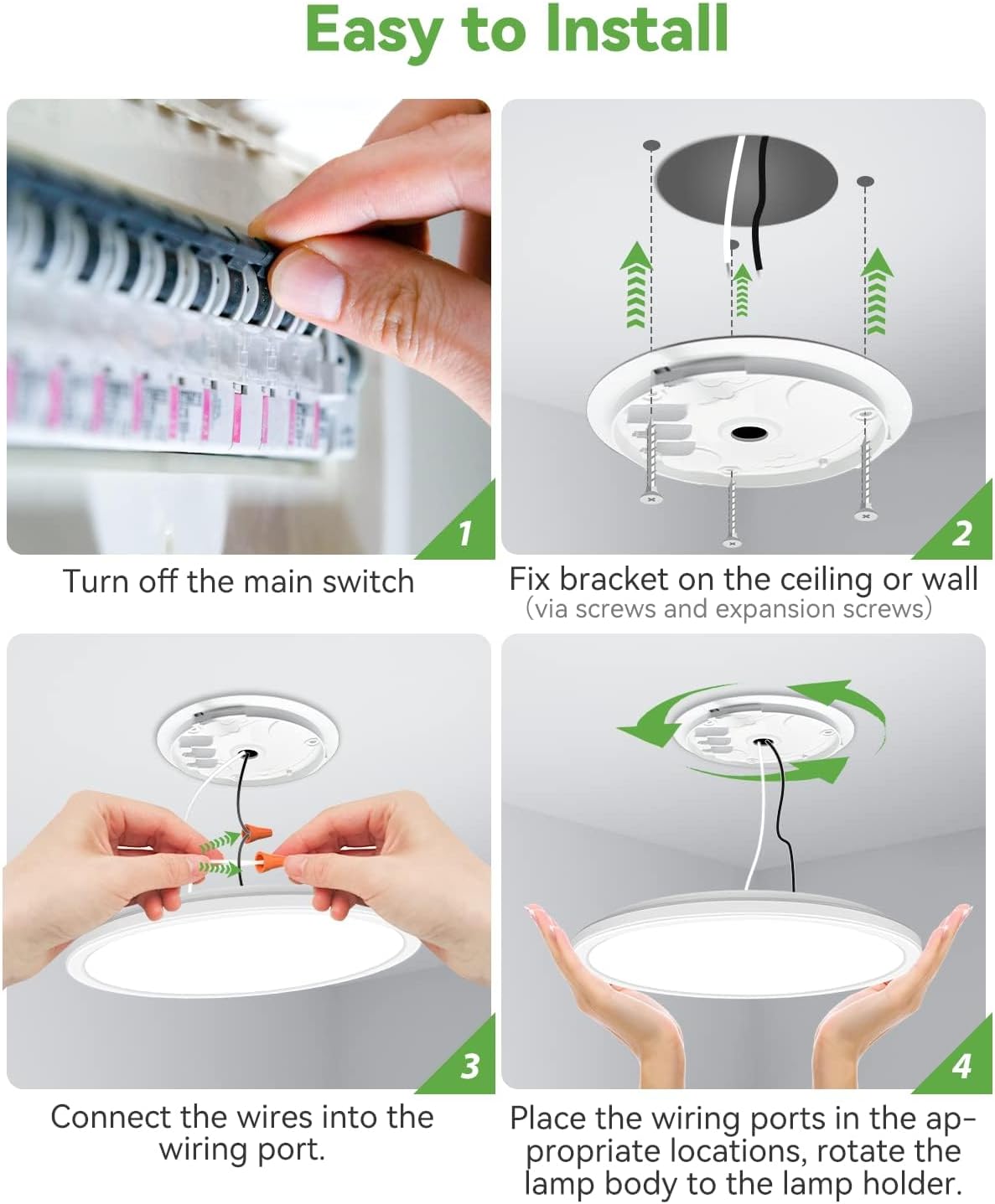 zemty Paquete de 10 luces LED de techo empotradas de 12 pulgadas, súper delgada de 28 W 3200 lm, 3 temperaturas de color en una lámpara de techo de
