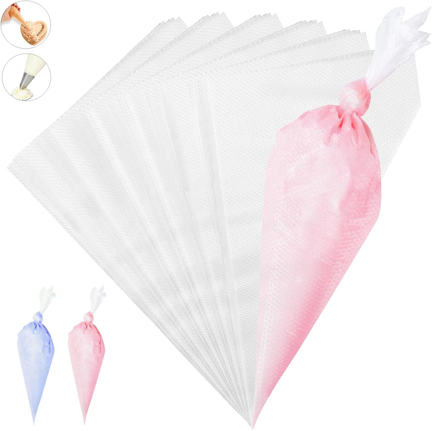 100 bolsas gruesas para pastelería, bolsas de decoración desechables de 20 pulgadas, bolsas de glaseado antiestallido para cupcakes, galletas y