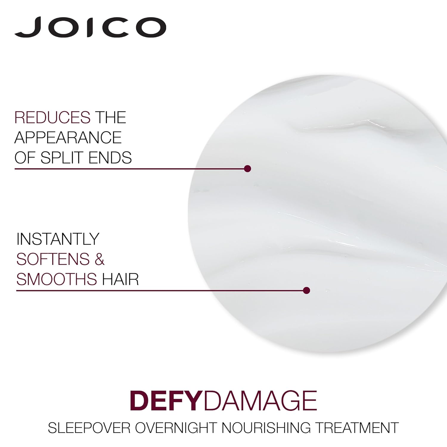 Joico Tratamiento nutritivo Defy Damage Sleepover durante la noche  Suaviza y suaviza instantáneamente  Fortalece los lazos  Reduce la rotura y las