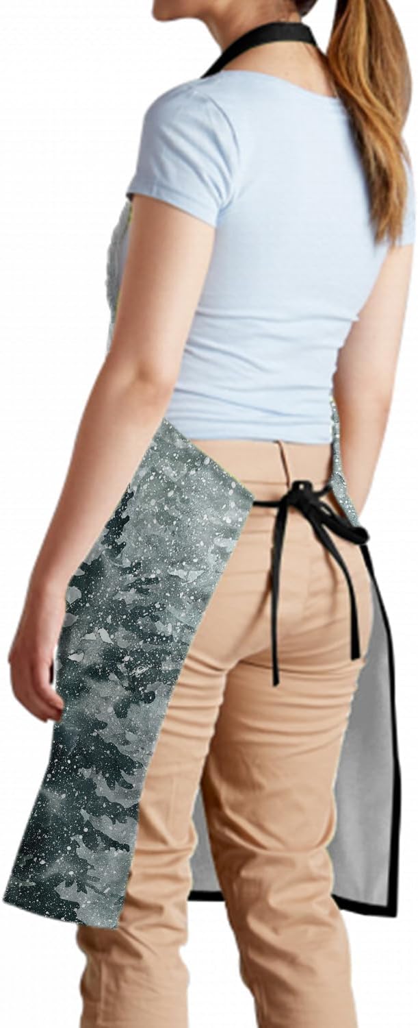Giwawa Kitchen Cooking Pockets Apron Adult Adjustable Aprons for Home Grilling Baking