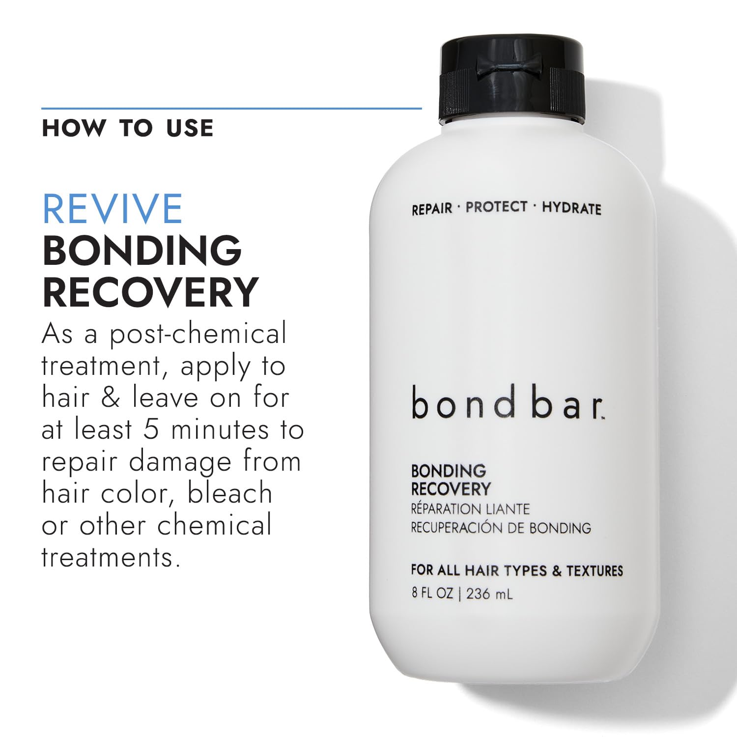 bondbar Tratamiento para cabello dañado, repara, protege e hidrata el cabello teñido o tratado químicamente, vegano, libre de crueldad, 8 onzas