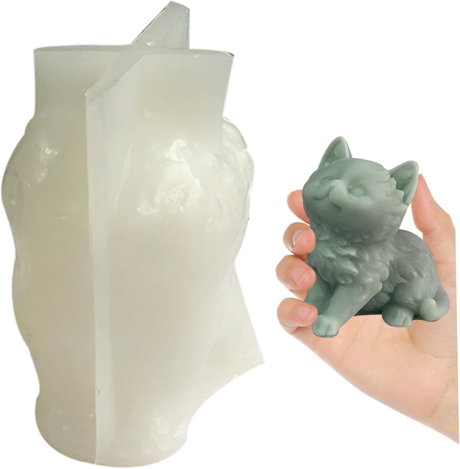 Gato Silicona Jabón Vela Molde Fondant Chocolate Candy Cake Decoración Hornear Pastelería Herramientas Resina Polímero Arcilla Molde  Moldes