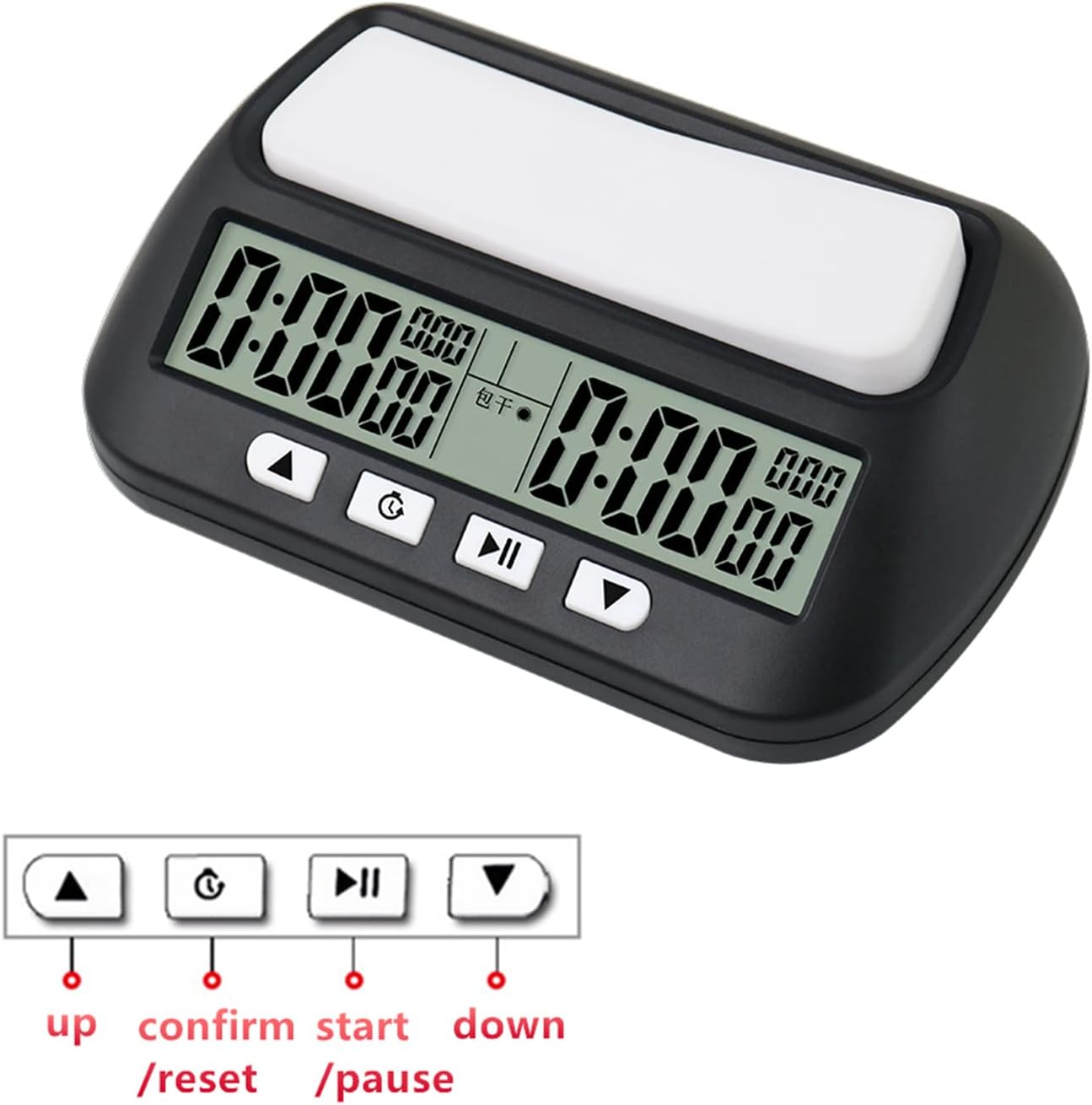 Reloj de ajedrez profesional con temporizador de cuenta hacia abajo Juego de mesa, cronómetro, reloj digital compacto, medidor de horas de