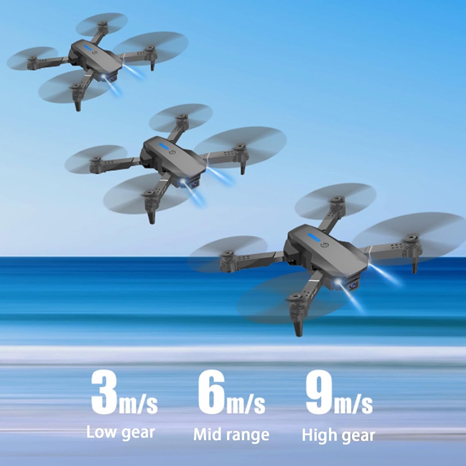 Drone with Camera, Remote Control Foldable Drone with Dual 4K HD FPV Camera – Altitude Hold, Headless Mode, One Key Start Speed Adjustment,