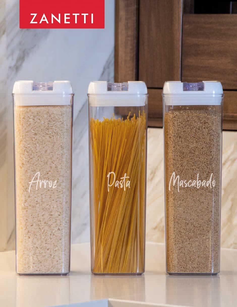 Zanetti Pantry Labels for Food Containers, Kitchen Food Labels for Storage Canisters & Jars, in Spanish (White)