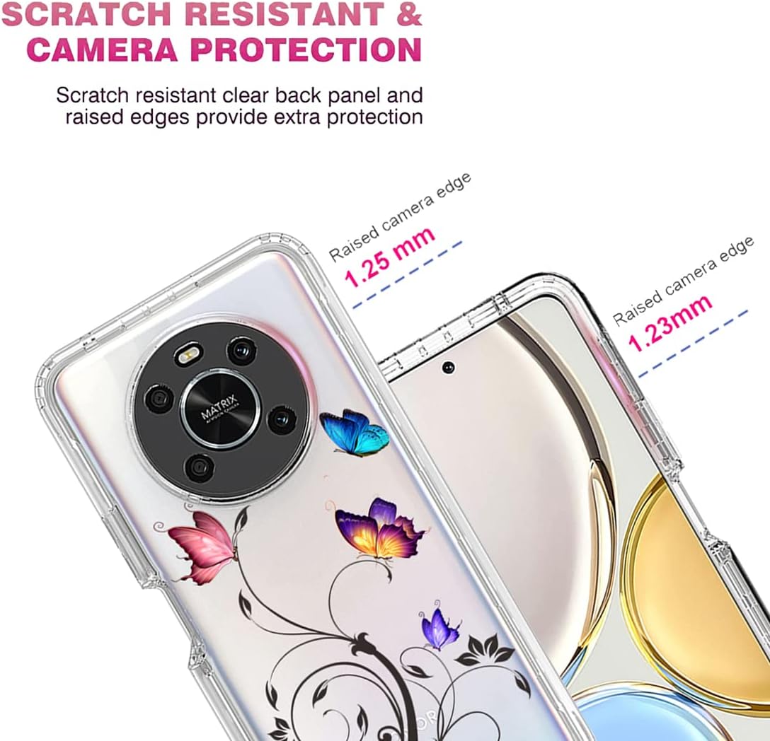 Funda para Honor X9 (4G5G)Honor X30Magic4 Lite con protector de pantalla de vidrio templado, cuerpo completo, transparente, flexible, con diseño