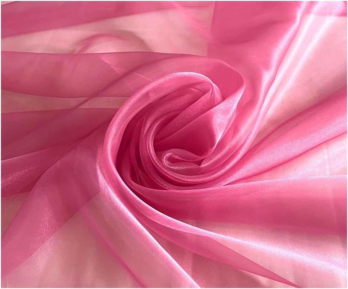 Paquete de 10 yardas de tela de organza transparente para vestidos de boda, moda, manualidades, decoraciones, seda brillante de 44 pulgadas, más de