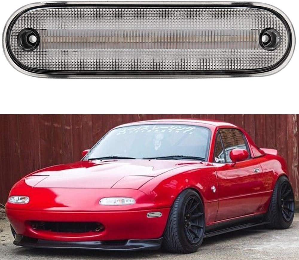 Lentes transparentes Miata MX-5 LED Kit de luz de marcador lateral para Mazda Miata MX-5 1990-1997 y Mazda Miata MX-5 1999-2005 ámbar delantero rojo