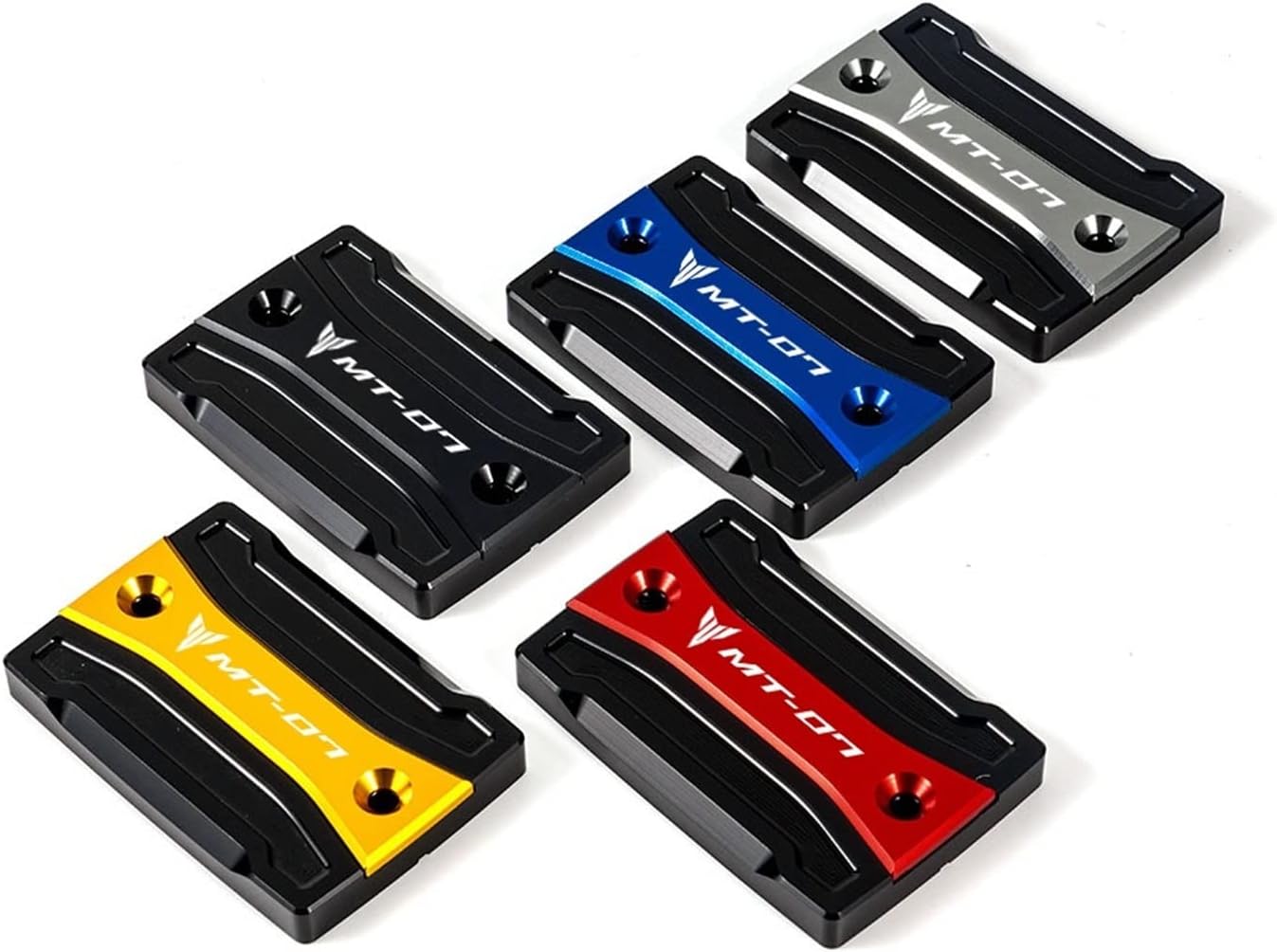 LCCDZ Accesorios de motocicleta CNC Tapa de depósito de líquido de freno trasero y delantero, tapa de llenado de aceite compatible con Yamaha MT07