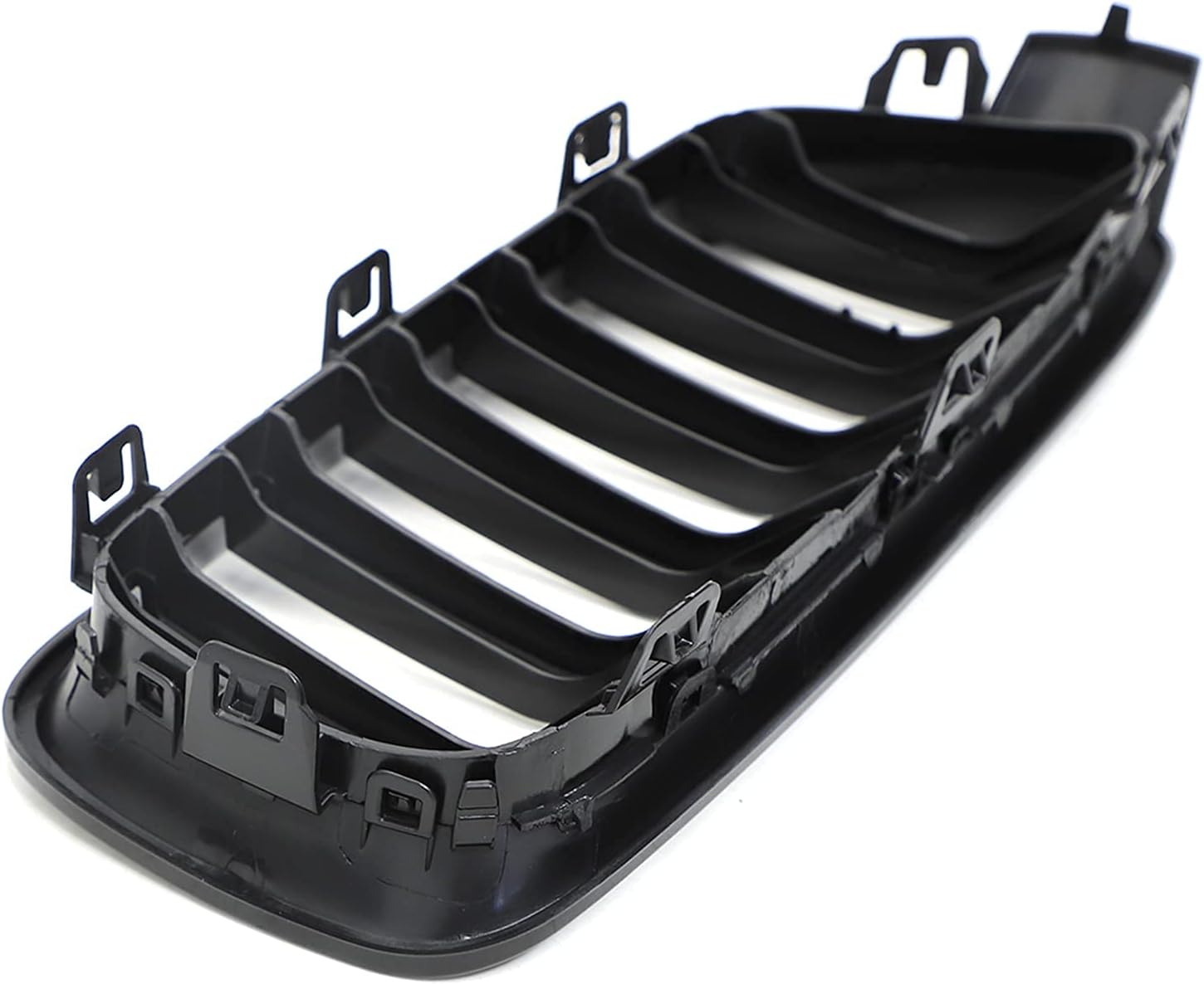 Parrilla de riñón frontal ABS F30 F31 F35, compatible con BMW Serie 3 2012-2018 (juego de 2 piezas de rejillas negras brillantes de doble listón)