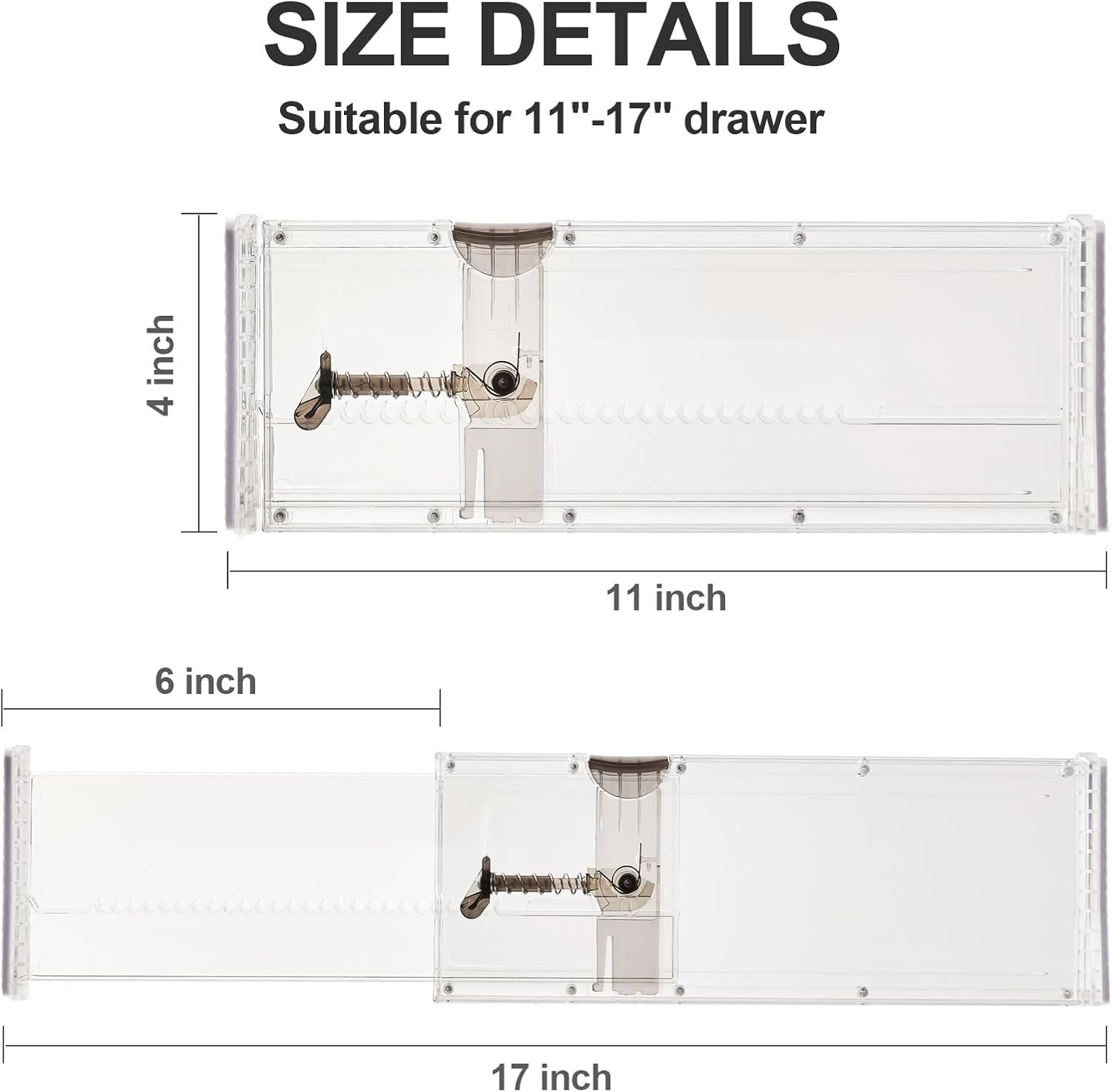 Organizador de cajones, separador de aparador expandible, divisor de cajones ajustable para ropa, utensilios de cocina, dormitorio, estantería, con
