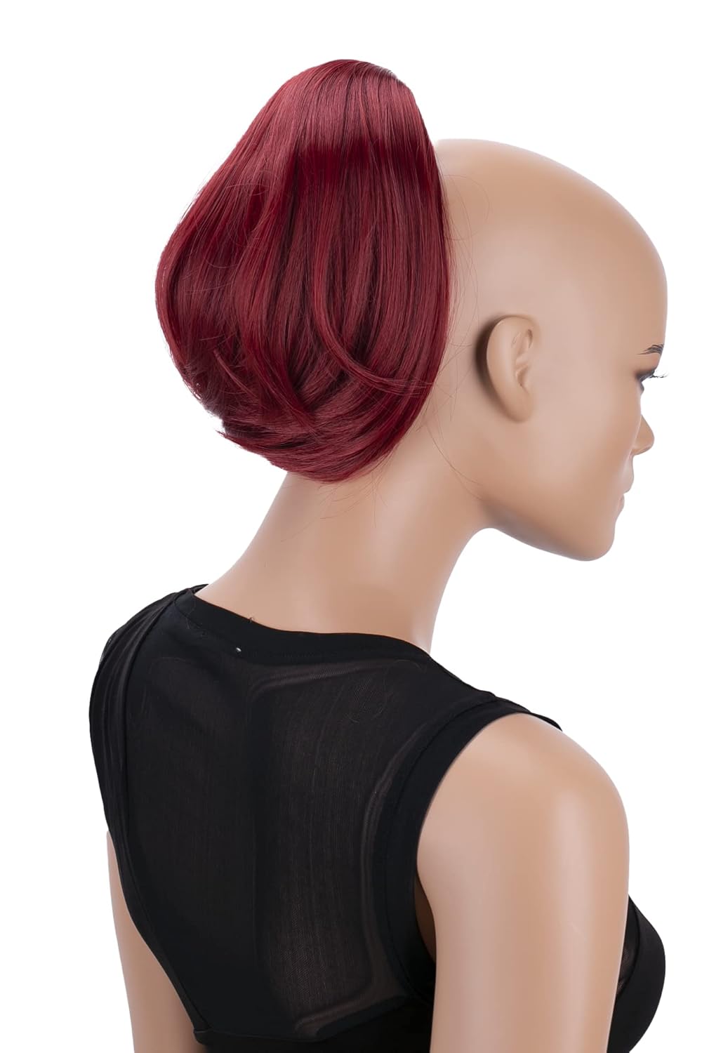 CAISHA by Prettyshop – Cola de caballo con clip de mariposa para el cabello, moño de novia, moño Hepburn Scrunchie recto rojo H415